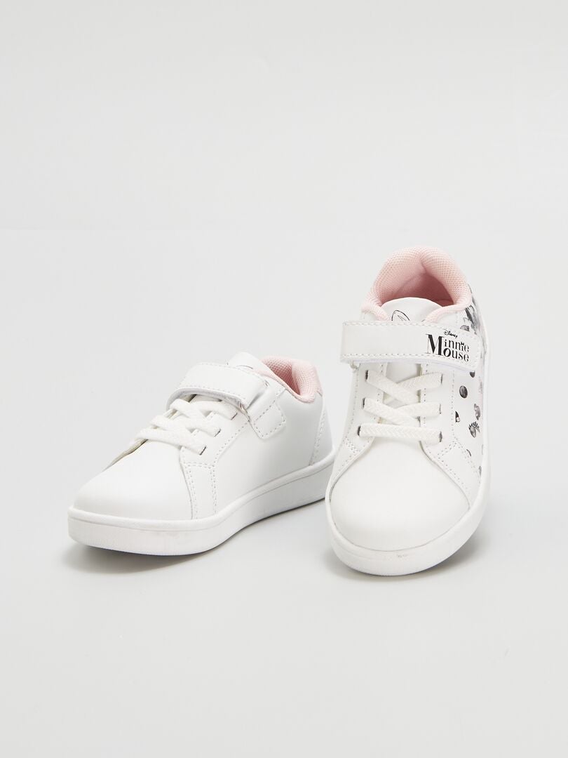Zapatillas Minnie Mouse con velcro - BLANCAS