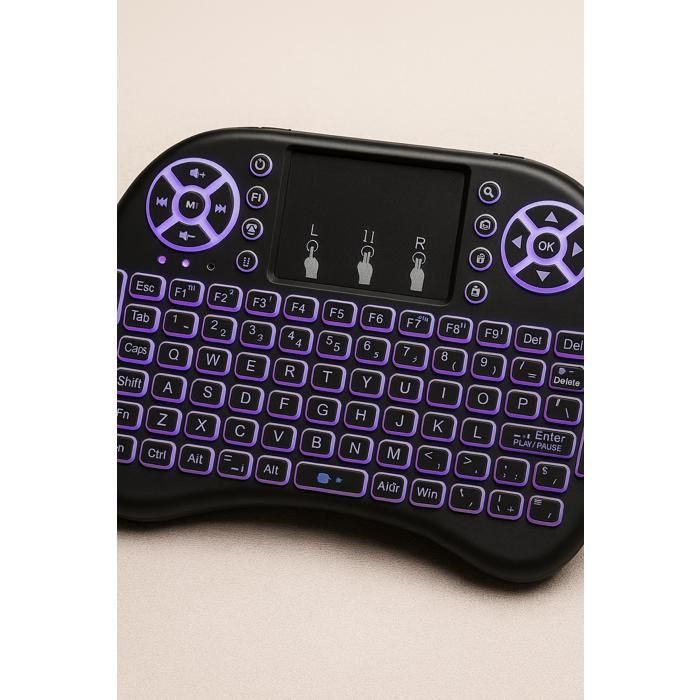 ELECTRONICFIX Rii Mini Telecomando Tastiera i8 Retroilluminata Touchpad AZERTY Smart TV, PC