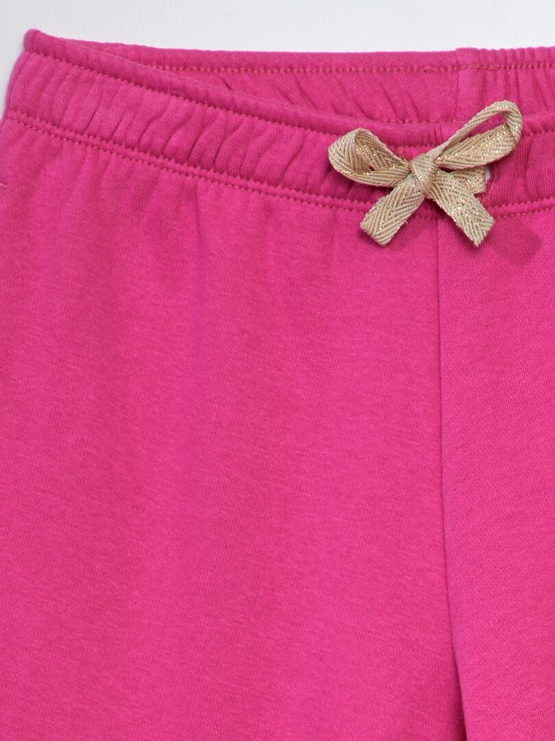 Pantalones deportivos de tejido polar con cintura elástica - ROSA