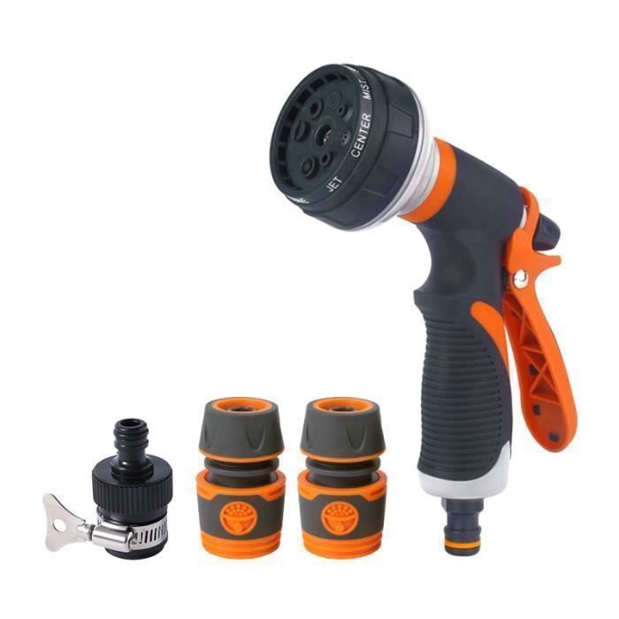 Pistola de riego ajustable, pistola de agua pulverizadora de 8 funciones, pistola de agua de alta presión