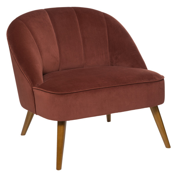 Elegancki fotel Naova velvet terracotta retro