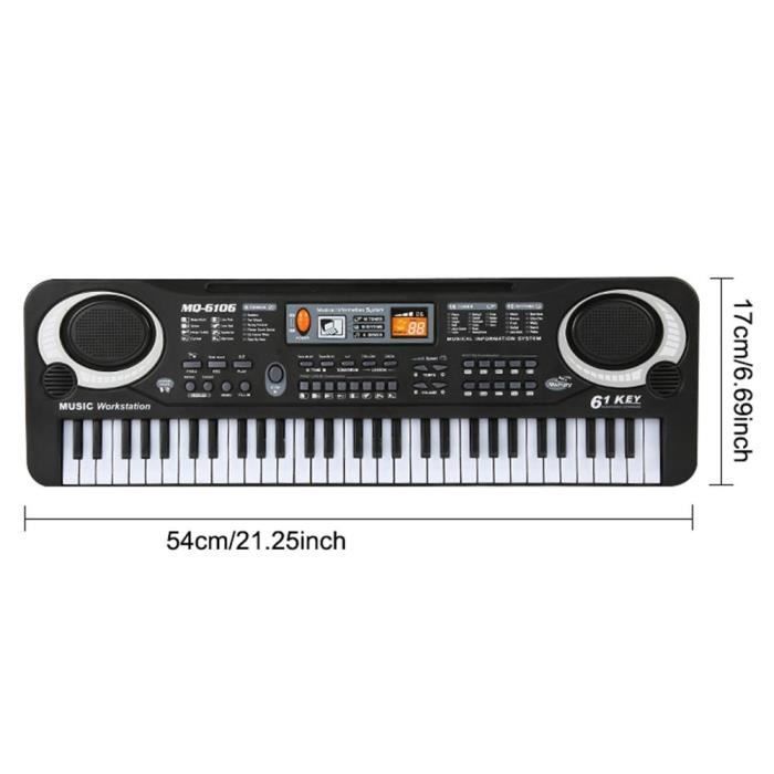 MOGOI Piano pour enfants multifonctionnel Clavier de 61 touches avec Microphone