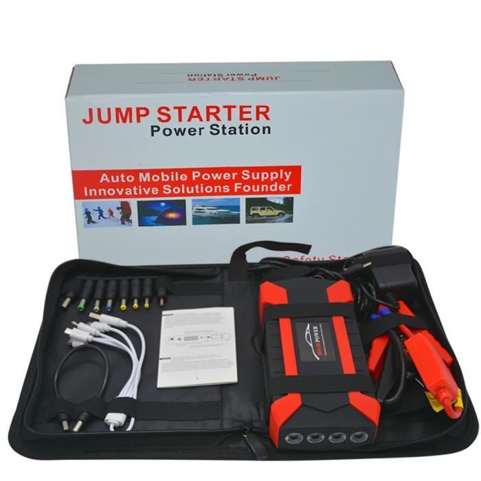 Arrancador de coche TEMPSA de 89800 mAh, cargador de batería de emergencia para coche, 4 puertos USB, enchufe europeo.