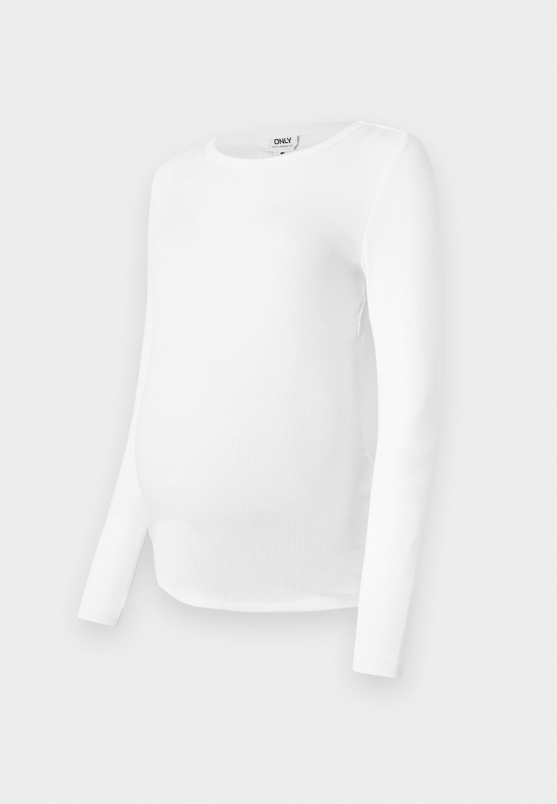 TOP MATERNITY OLMMELLA CON SCOLLO A O - Top a maniche lunghe - bianco brillante
