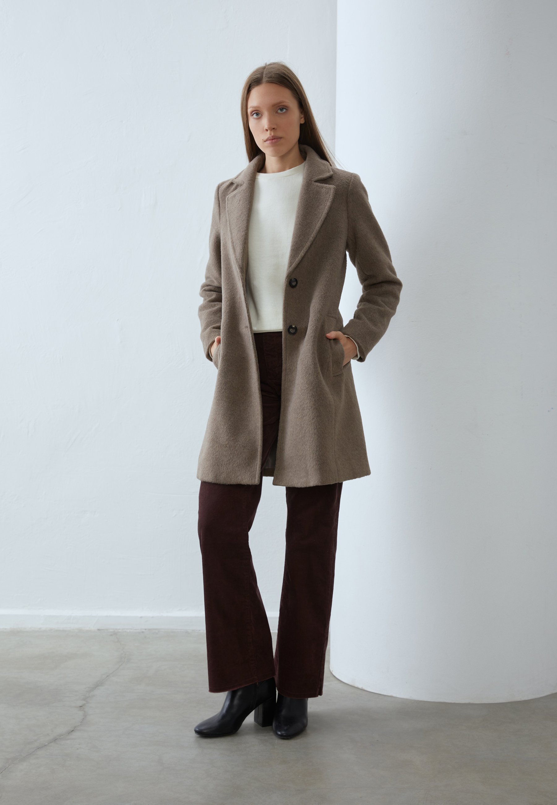 Anna Field Classic jas - gemêleerd beige