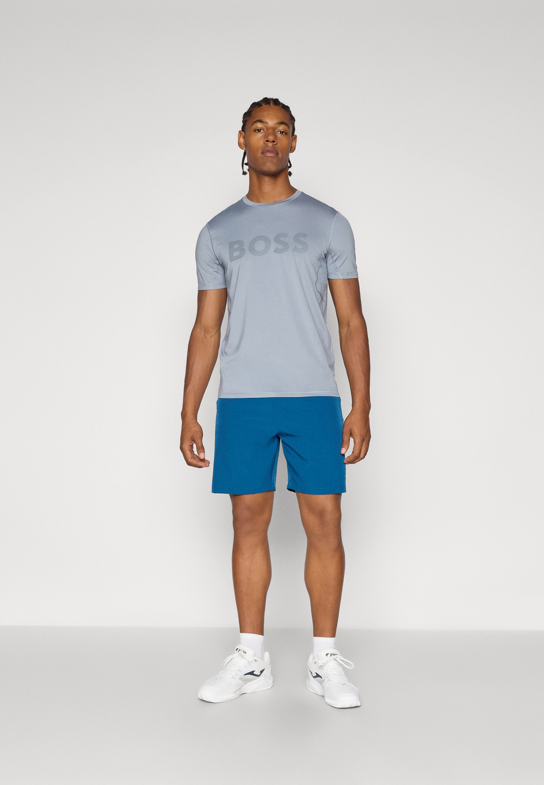 BOSS TEE ACTIVE - Sport T-shirt - donkergrijs