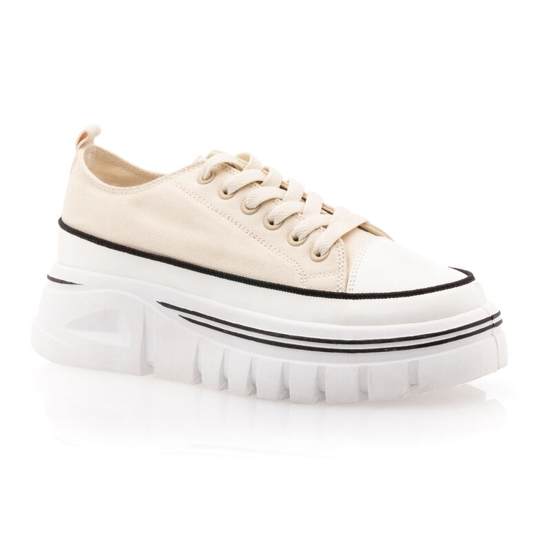 Zapatillas deportivas para mujer color beige.