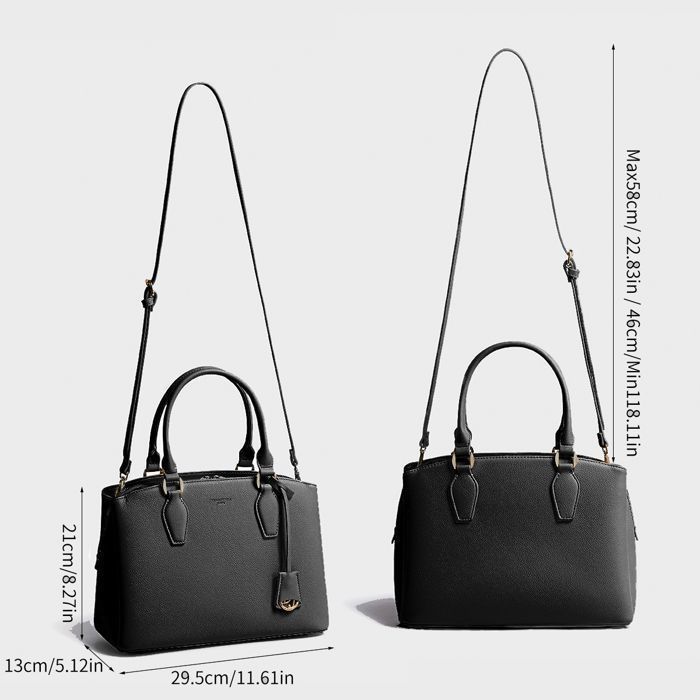 David Jones - Elegante bolso de mano de piel sintética para mujer - Negro