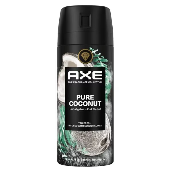 Axe Fine Fragrance dezodorant in sprej za telo z vonjem čistega kokosa 150 ml