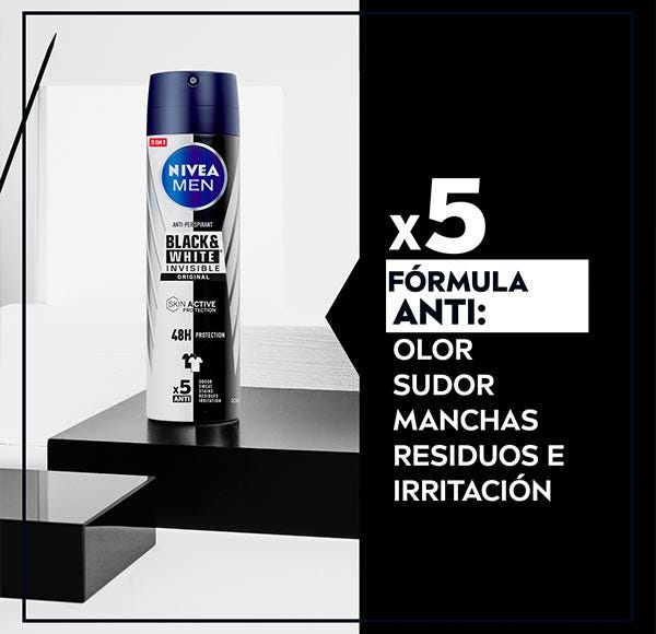 Pánský černý a bílý neviditelný originál | 200 ml