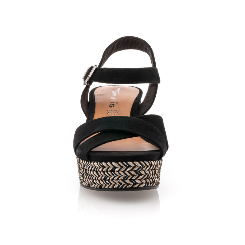 Schwarze Damensandalen / Zehenfreie Schuhe