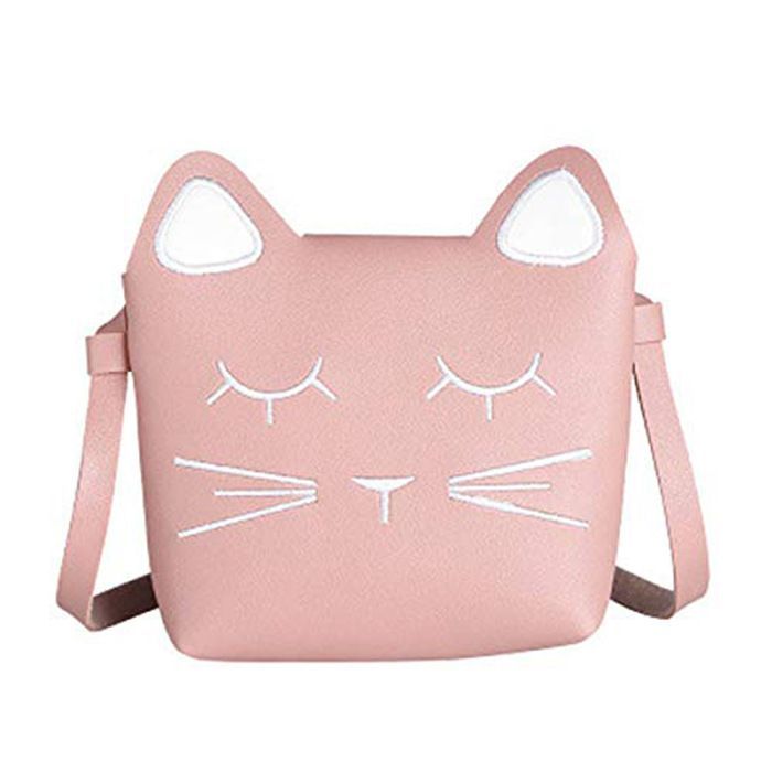 Children's shoulder bag for girls and boys, cat-shaped shoulder bag