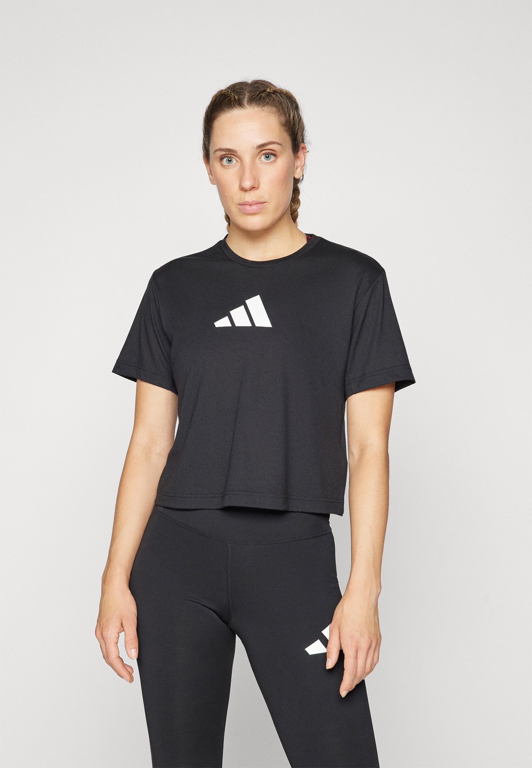 T-shirt adidas Performance TRAIN ESSENTIALS BIG LOGO - Stampa - nera