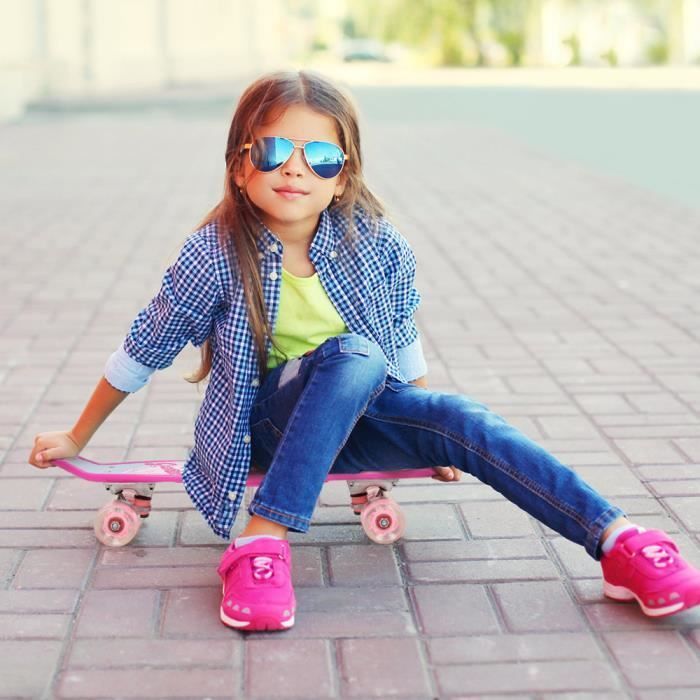 Skateboard completo KEDIA - Rosa - Per bambini, ragazzi e adulti - 4 ruote - 61*18*12 cm