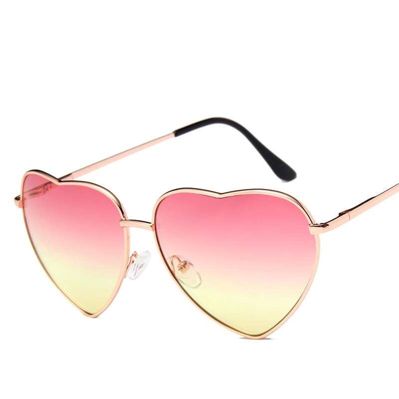 Óculos de Sol Girlview Retro Heart Femininos Multicoloridos e Fofos em Metal