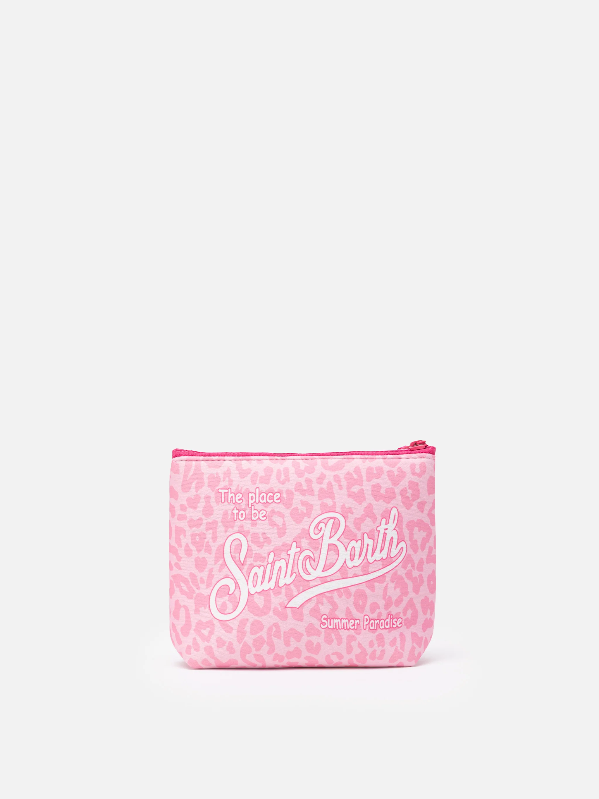 Pochette Aline scuba à imprimé animal rose pastel