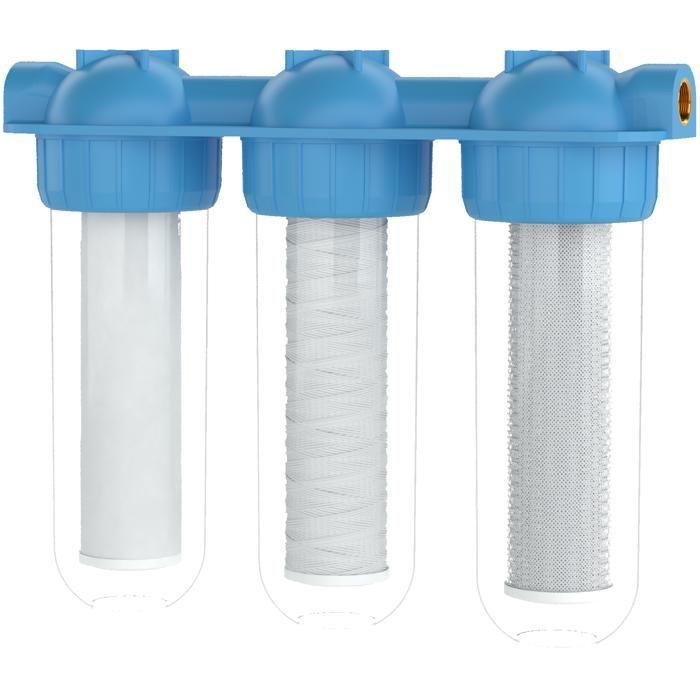 Sistema di filtrazione dell'acqua a 3 stadi Wessper TripleMax per tubi da 3/4
