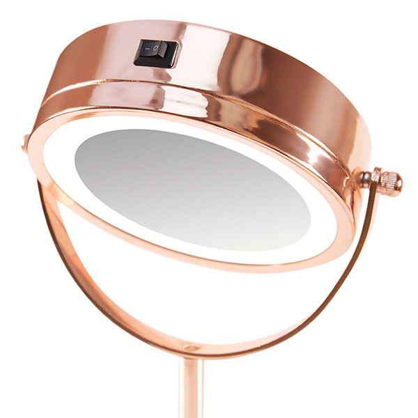 Rio Roséguld Dubbelsidig Sminkspegel med LED-ljus