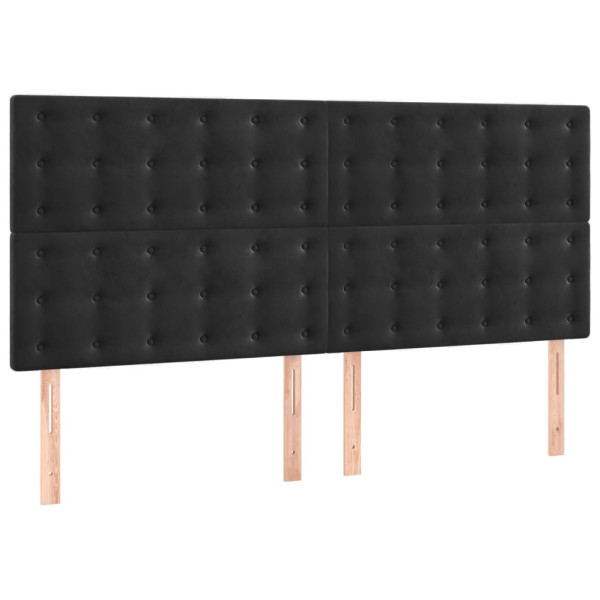 Wezgłowie Czarny 160 cm Aksamit Wysoki vidaXL