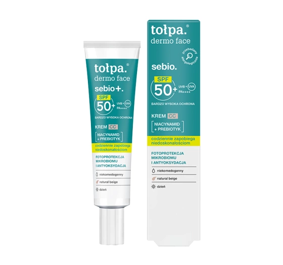 Tołpa Dermo Face Sebio krem CC SPF50  Natural Beige 40ml