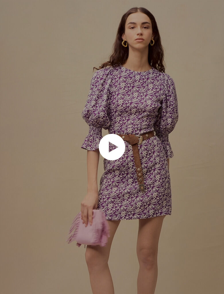 Korte jurk met bloemenprint - Onirique