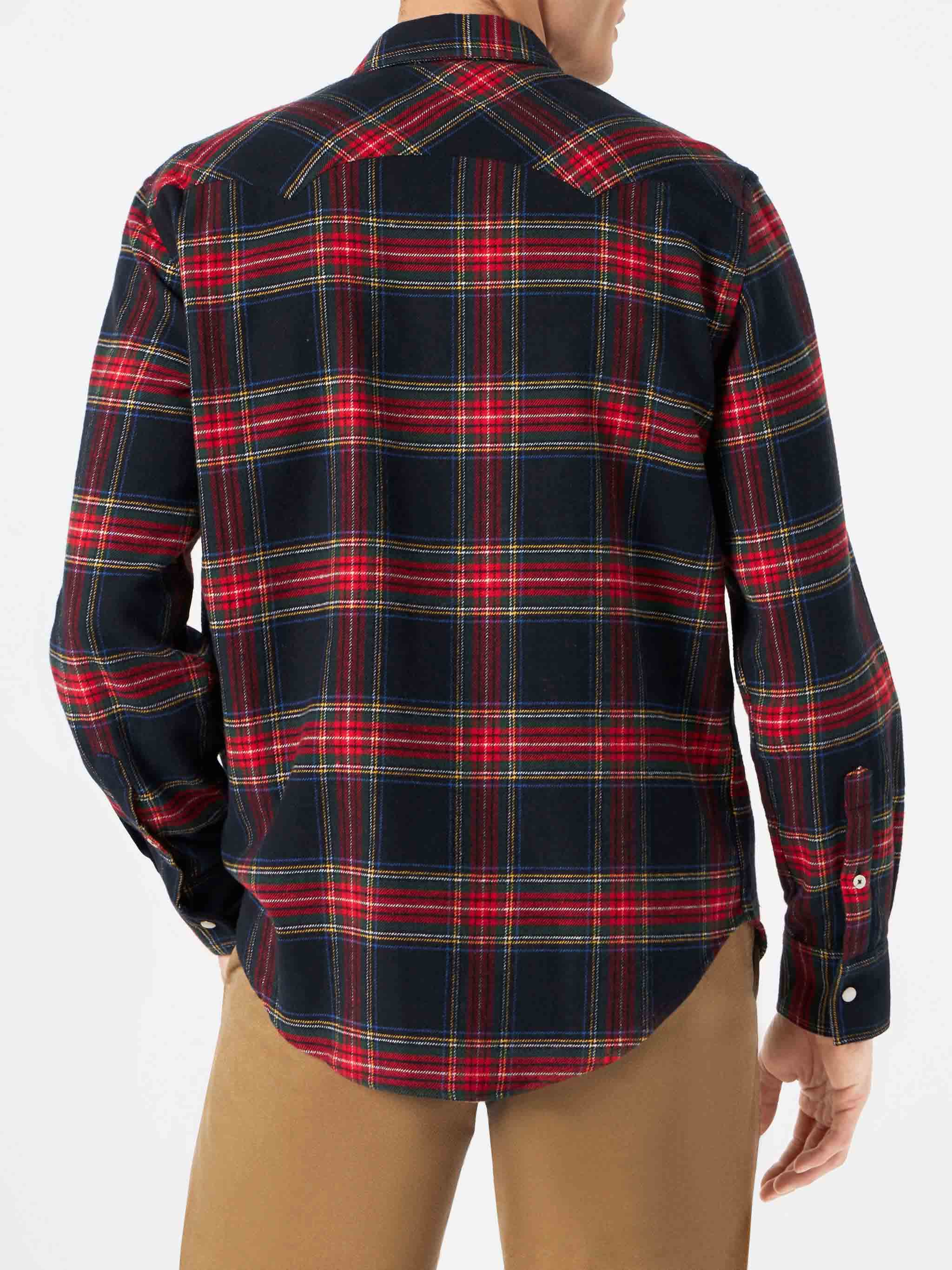Chemise homme à carreaux bleu marine