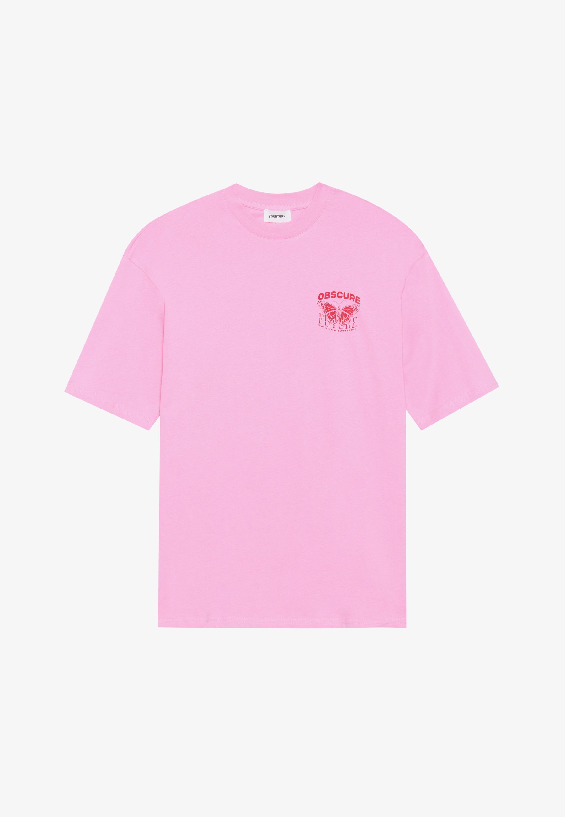 YOURTURN UNISEX - Nyomott mintás póló - rózsaszín