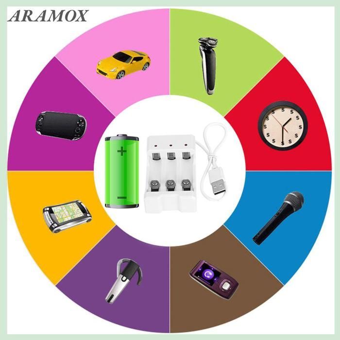 ARAMOX Charger A03 ABS White ABS Résistance à Haute Température 3 Emplacements USB pour la Charge de video videoprojecteur