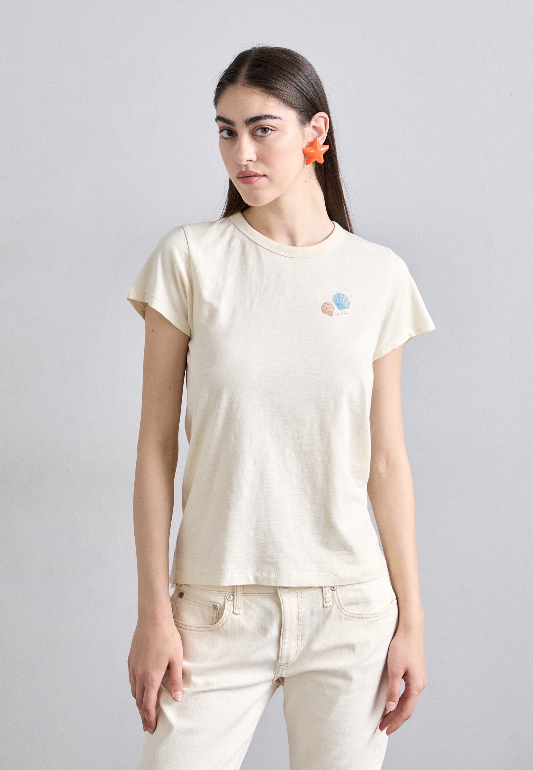 T-shirt imprimé rag & bone SEASHELL - blanc cassé