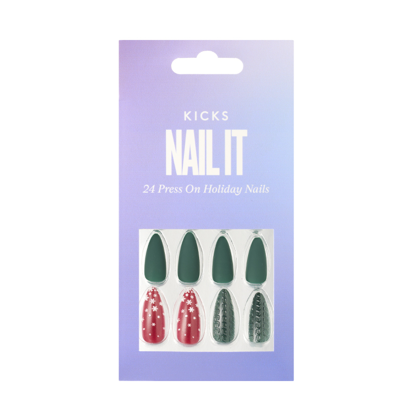 Press On Nails Božićna zelena/crvena ljepota