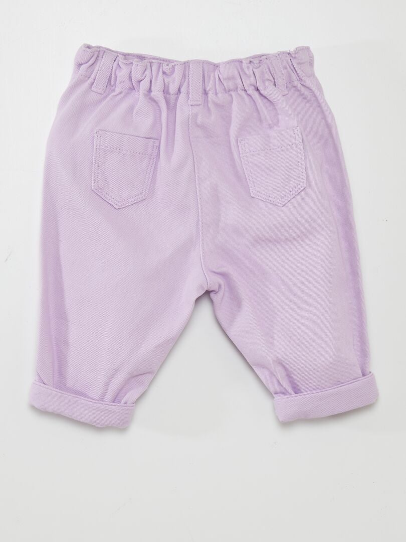 Papieren broek - PAARS