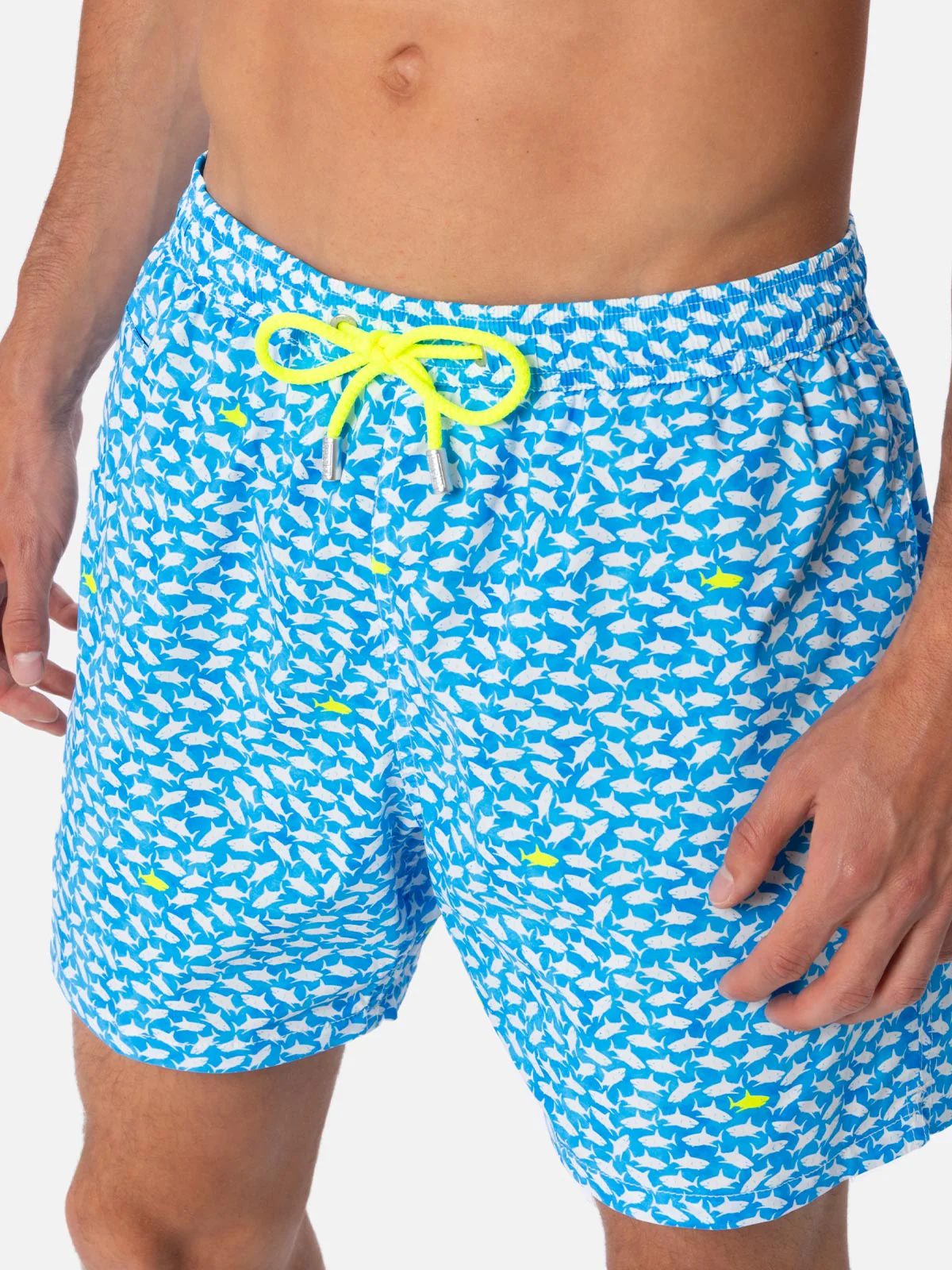 Costume classico elasticizzato Comfort Light con stampa squali