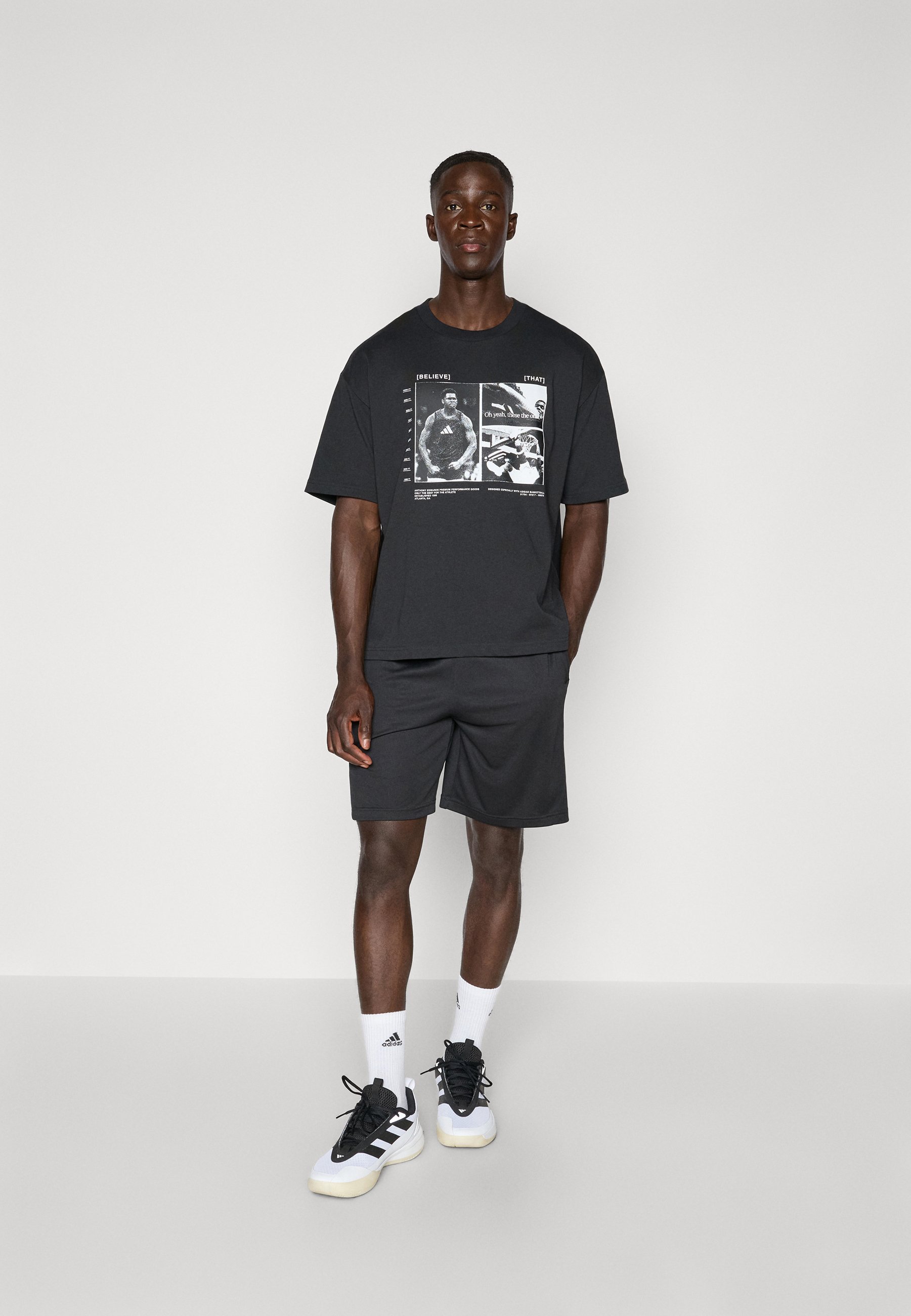 adidas Performance ANTHONY EDWARDS ANTED GFX - T-shirt met print - zwart