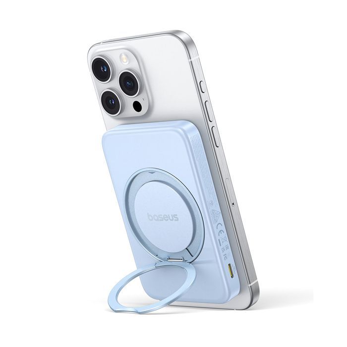 Baseus PicoGo Type-C Powerbank, Qi2, 20W, 5000mAh, met Type-C-kabel (P10076800213-01) - Blauw