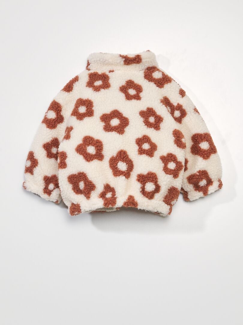 Bouclette gebreide sherpa-jas - BEIGE