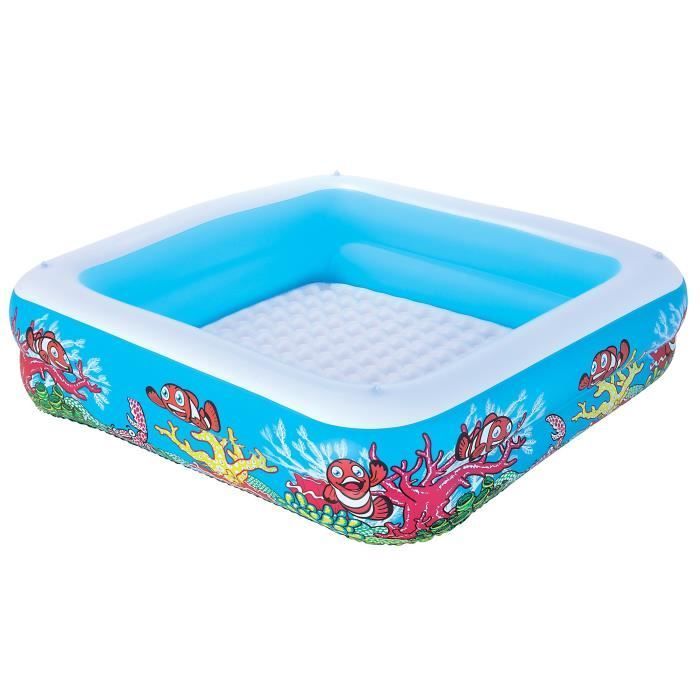 BESTWAY Quadratischer aufblasbarer Pool 147 x 147 cm + Sonnenschutz