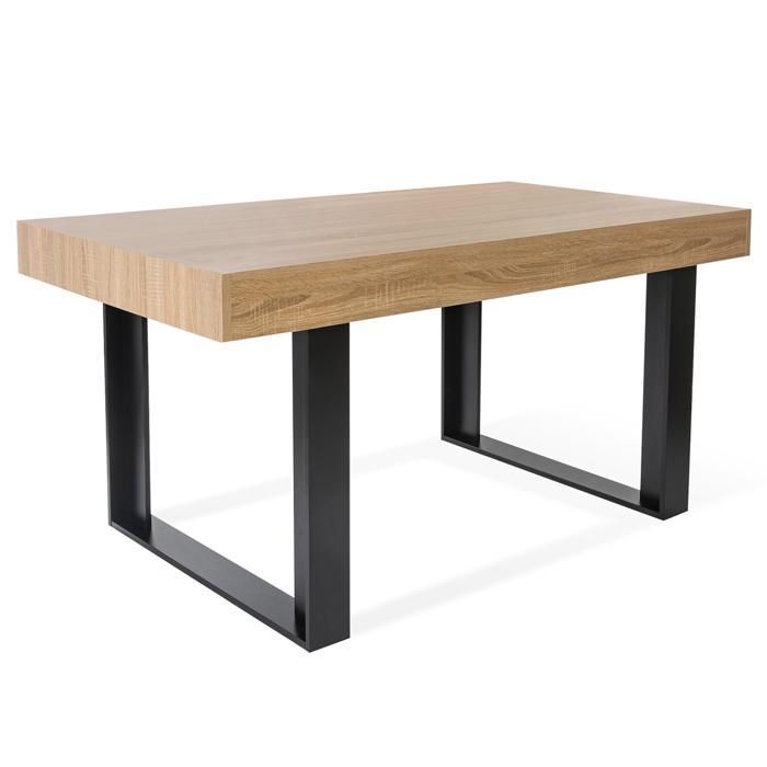 IDMARKET Table à manger rectangle PHOENIX 6 personnes bois et noir 160 cm