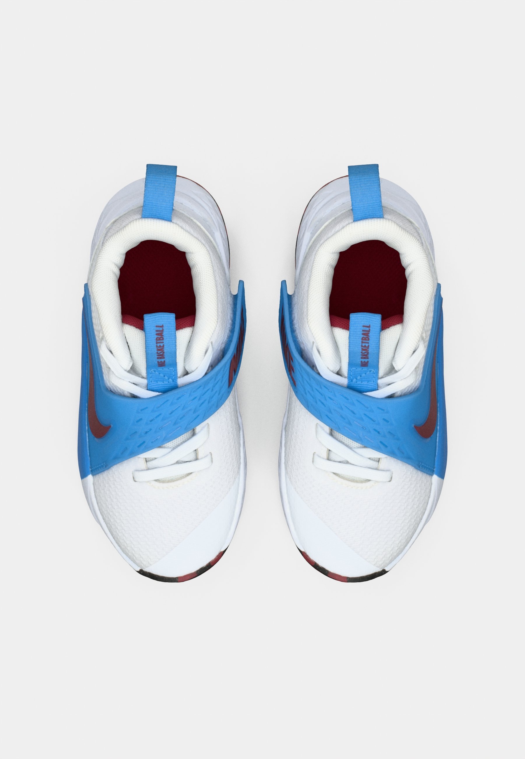 Nike Performance TEAM HUSTLE UNISEX - Basketbalschoenen - wit/teamrood/universiteitsblauw/zwart