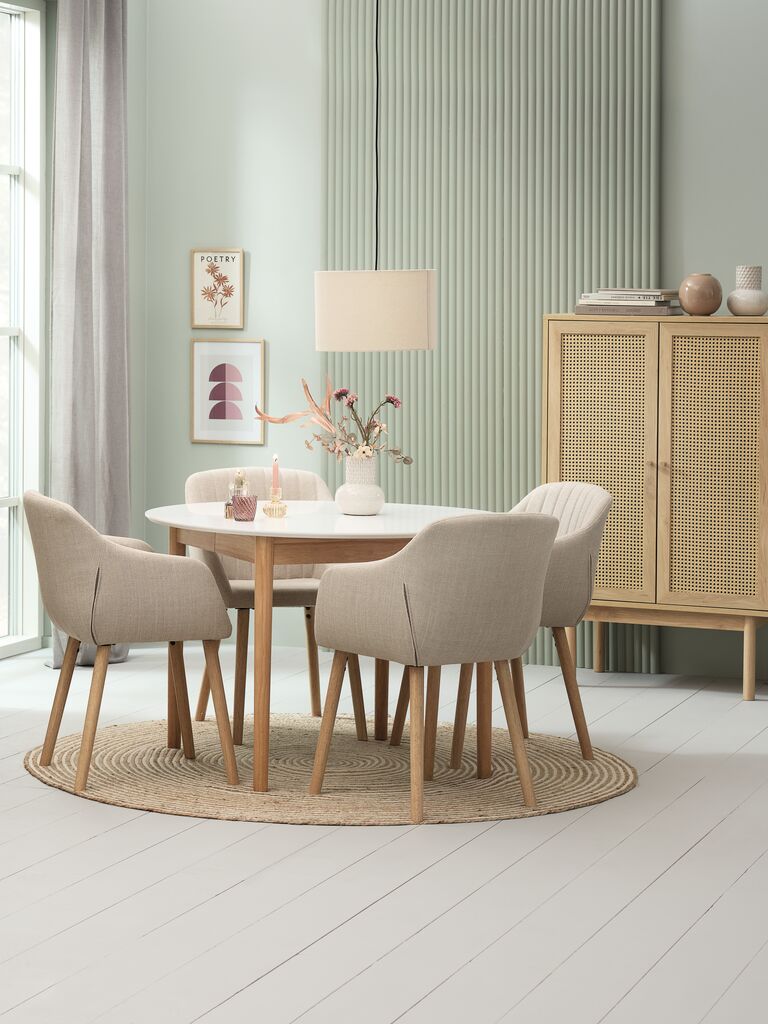 MARSTRAND Blagovaonski stol MARSTRAND Ø110/L200 bijela/natur