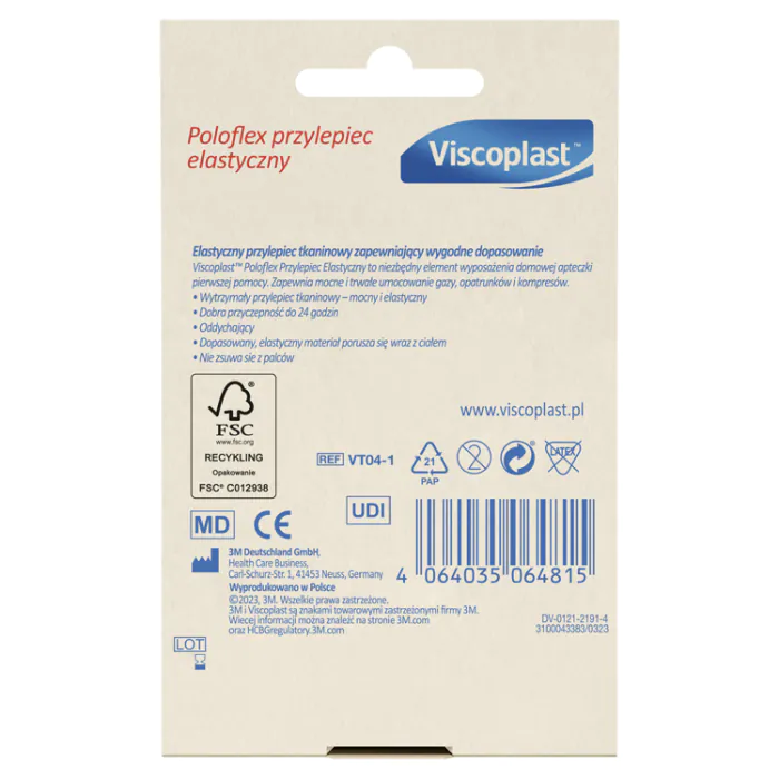 Viscoplast Poloflex, Przylepiec elastyczny, 0,0125x4,2m