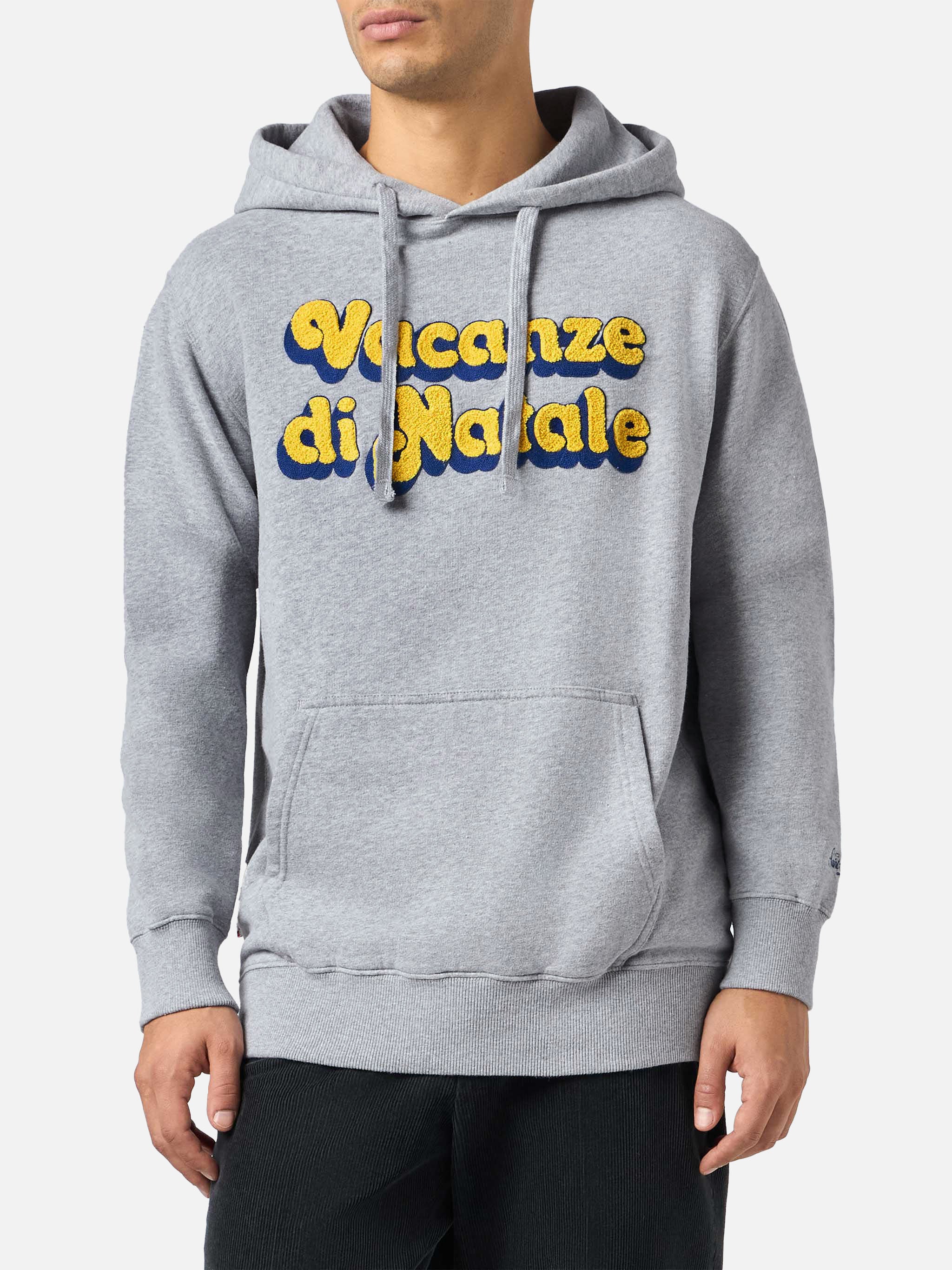 Tribeca herensweatshirt in grijs met kerstprint | FEESTDAGEN
