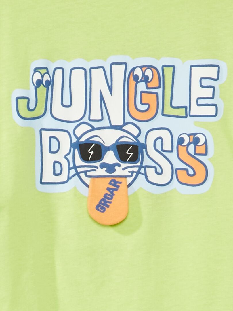 Camiseta divertida em malha - VERDE