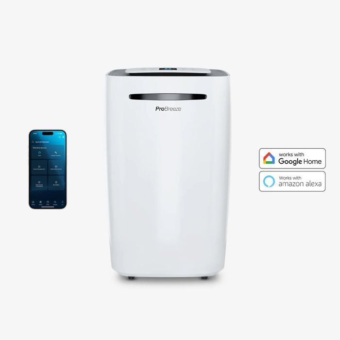 Deshumidificador - PRO BREEZE - 25L Inteligente - Extracción de 25L/día - Control inteligente - Modo lavandería