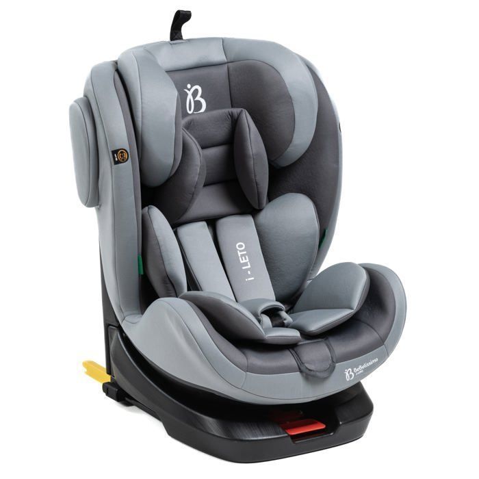 BEBELISSIMO - Isofix autostol - 360° drejelig - 40-150 cm - 0-36 kg - i-size - Leto - grå - sidekollisionsbeskyttelse