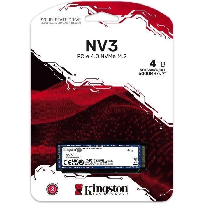 KINGSTON - NV3 - Internal SSD - 4 TB - PCIe 4.0 NVMe M.2 2280
