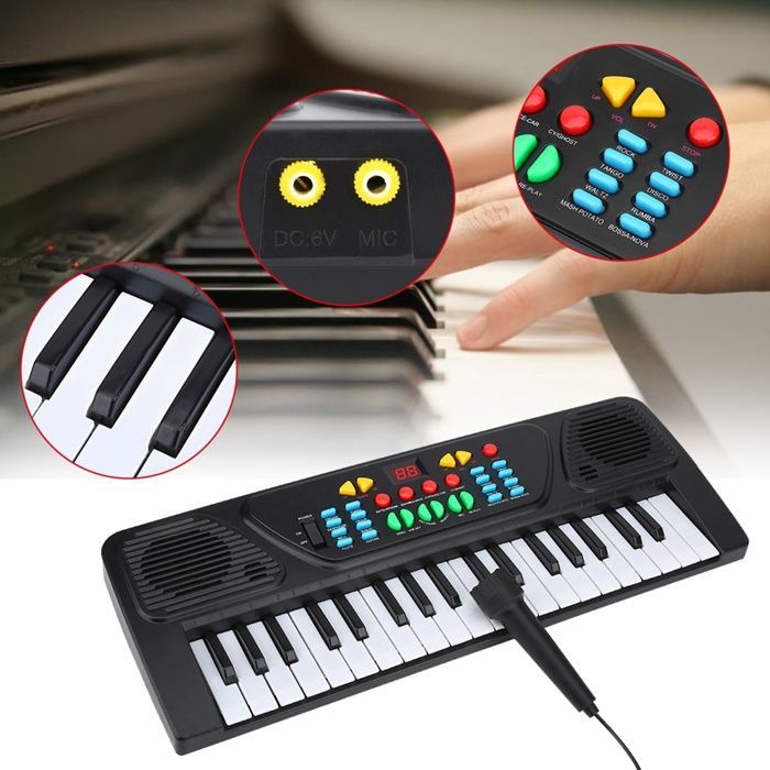 37 Touches Kids Piano Toy Electronic Clavier Instrument de Musique pour Enfants pour les Enfants avec Microphone Léger