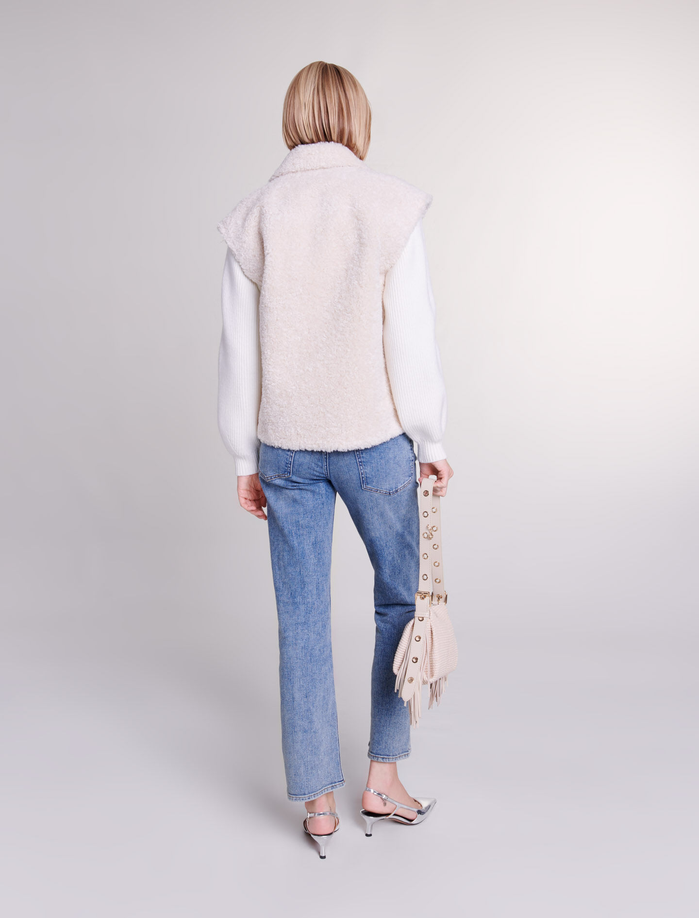 Kaksimateriaalinen takki - Beige