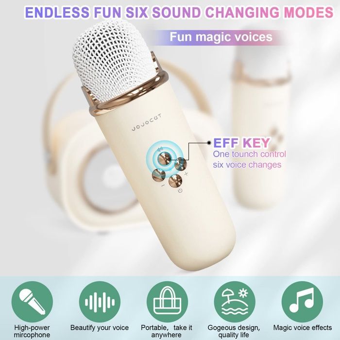 Mini karaoké mignon, Bluetooth portable avec micro, pour fêtes enfants et adultes (jaune)