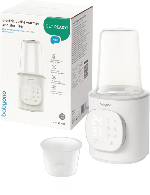 BabyOno elektrische flessenwarmer en sterilisator, multifunctionele babyflessenwarmer