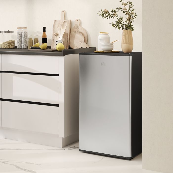 Réfrigérateur congélateur - HOMCOM - 91 L - étagères modulables - design sous-comptoir - classe d'efficacité énergétique E - noir